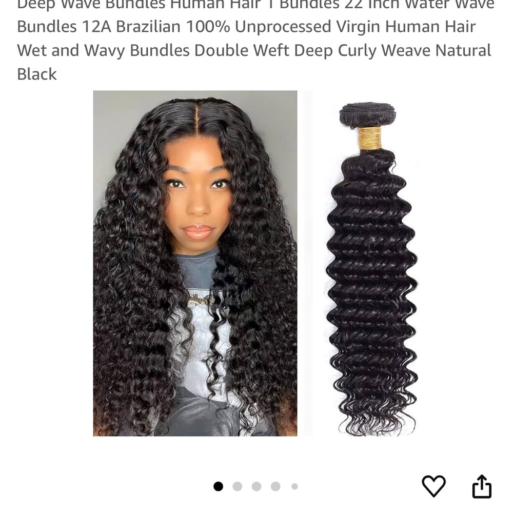 Deep Wave Bundles Human Hair 1 Bundles 22 Inch  100% Unprocessed Virgin